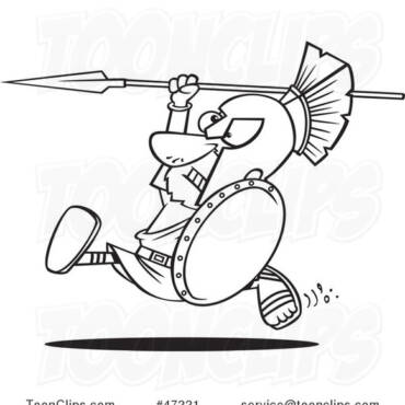 black-and-white-cartoon-spartan-warrior-running-with-a-spear-and-shield-by-toonaday-47221.jpg